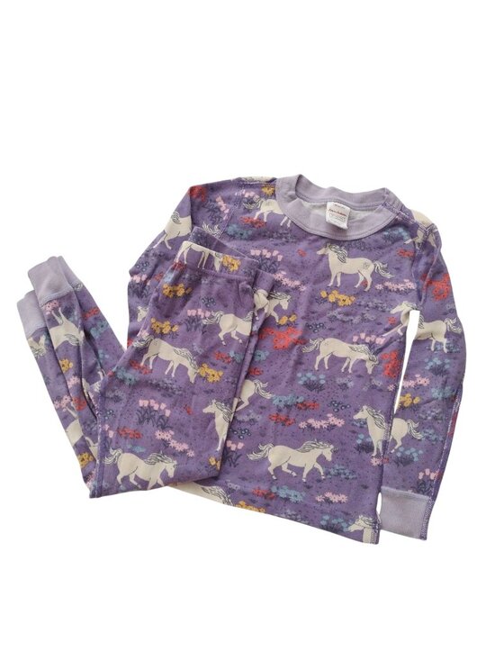 Hanna Andersson Other - Hanna Andersson Kids Pajamas 4 Purple Unicorn Print Cotton Girls Long Johns